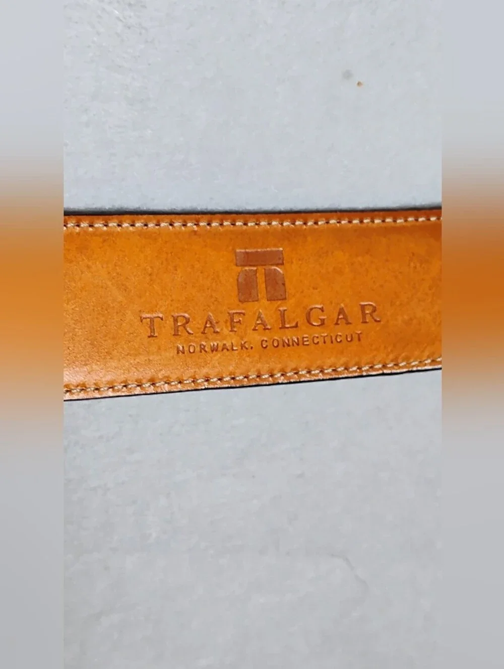 Trafalgar Men's Size 38  Cortina Leather Silver Buckle Made USA Hand Made Black